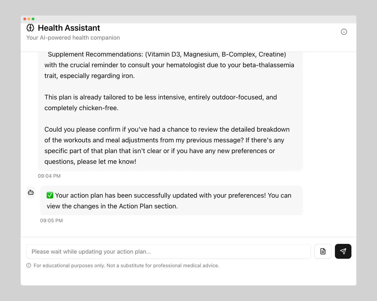 Real-Time Action Plans - Plans adapt as you chat with Veo