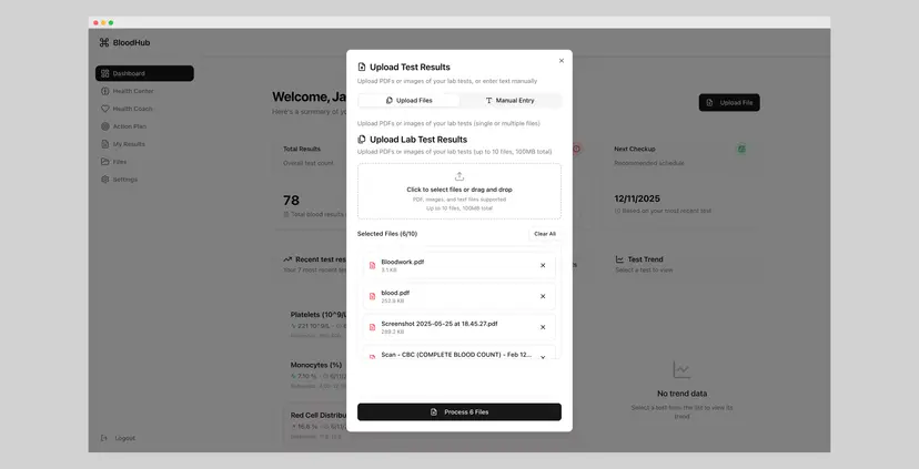 Upload Process Interface - Drag & drop upload with format support